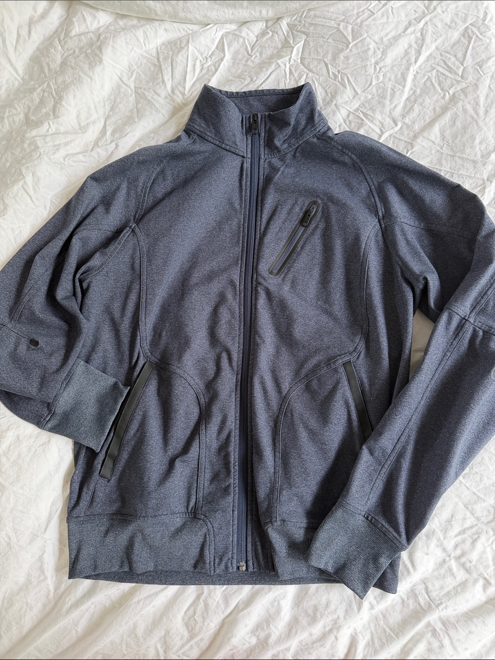 lululemon athletica Men's Heathered Charcoal Full-Zip Performance Jacket